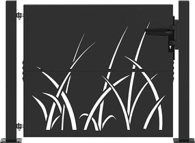 vidaXL Poartă de grădină Negru 110 x 105 cm Oțel vopsit în pulbere