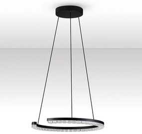 Lustra circulara aluminiu negru GREAMY D-46cm