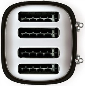Prăjitor de pâine SMEG 50's Style TSF03BLEU, 2000 W, 4 felii, 6 niveluri, Tava pentru firimituri, Cablu integrat, Oțel inoxidabil, Negru