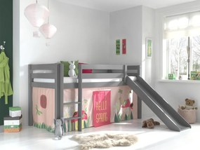 PINO Mid sleeper + slide și perdea Spring.