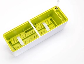 Ghiveci cu auto-irigare Plastia Berberis 60, alb +verde, 60 cm