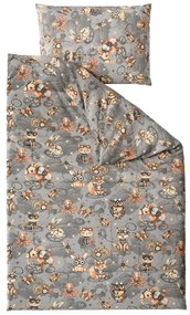 Lenjerie de pat din bumbac pentru copii STEAM DREAMS gri Dimensiune lenjerie de pat: 70 x 90 cm | 140 x 200 cm