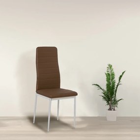 Scaun de masă Tino NOVA maro, textil, piele + metal - maro