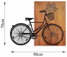 Accesoriu decorativ de perete din lemn Historical floral bike - L - 376