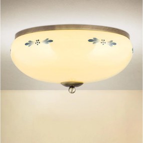 Orion - Plafonieră LANDHAUS, 3xE27/60W/230V, Ø 35 cm, bronz/bej/albastru
