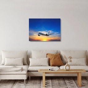 Tablou pe sticlă cu avion (70x50 cm)