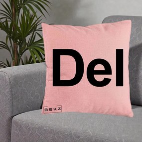 Perna Personalizata Tasta Del Tipografie Bold, 40x40 cm, Roz, Husa Detasabila, Perna Inclusa, BEKZ®