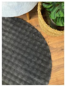 Covor gri antracit lavabil rotund ø 145 cm Bubbly – Oyo Concept