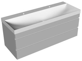 Set mobilier suspendat si lavoar, KolpaSan, Naomi, 120 cm, dark concrete