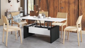 Mazzoni SPACE Alb/Negru - MĂSUȚĂ EXTENSIBILĂ CU RIDICAREA BLATULUI MĂSUȚĂ DE CAFEA