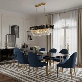 Brilagi - Lustru suspendat pe lanț ECLIPSE 10xE14/10W/230V 78x28 cm negru/auriu