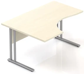 Masa ergonomica Visio 140 x 100 cm, stanga, paltin