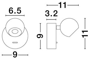 Aplica de perete cu spot LED SFERA aurie