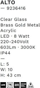 Aplica de perete LED baie IP44 NOLD aurie