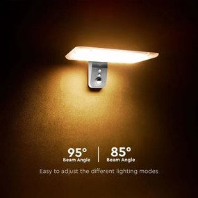 LED lampă solară de perete cu senzor, 15W, 3,2V, 4000K/6000K, IP65, albă