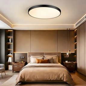 Immax NEO 07313L-LED Plafonieră dimabilă SEMPLICI 96W/230V diametru 80 cm Wi-Fi Tuya negru + telecomandă