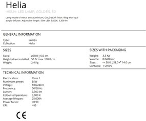 Lustra LED design modern circular 50cm Helia aurie SV-831940