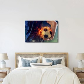 Tablou - Minge de fotbal în flăcări (90x60 cm)