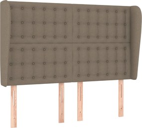 vidaXL Tăblie de pat cu aripioare gri taupe 147x23x118/128 cm textil