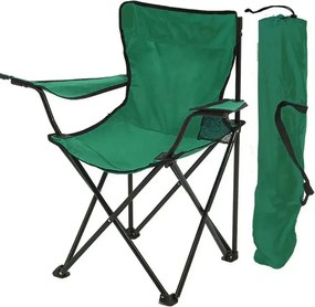 Scaun Pliabil cu Cotiere și Suport paharpentru camping sau pescuit culoare verde