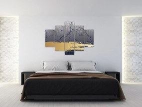 Tablou - Albastru și aur abstracție N⁰1 (150x105 cm)