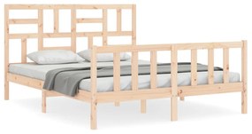 3193081 vidaXL Cadru de pat cu tăblie, king size, lemn masiv