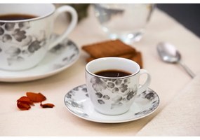 Farfurii albe/gri-deschis 6 buc. pentru desert din porțelan ø 19 cm Foliage gray – Villa Altachiara