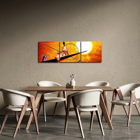 Tablou picturii epochale străveche (cu ceas) (90x30 cm)