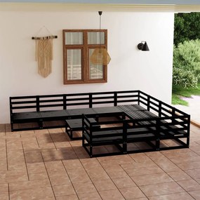 vidaXL Set mobilier de grădină, 11 piese, lemn masiv de pin