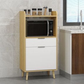 Dulap pentru Cuptorul cu Microunde, Dulap de Bucatarie cu Dulap de Depozitare, Sertar, Camera de Zi 58x40x118cm HOMCOM | Aosom Romania