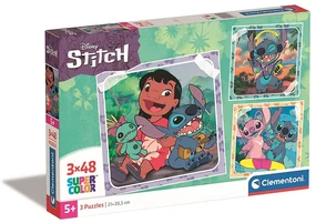 Disney Lilo și Stitch Music Cântând la chitară puzzle 3x48 pcs Clementoni
