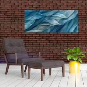 Tablou - Undele albastre și albe (120x50 cm)