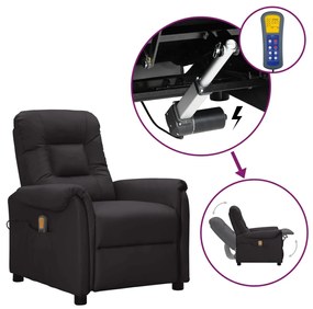 3093298 vidaXL Fotoliu de masaj cu ridicare, negru, piele ecologică