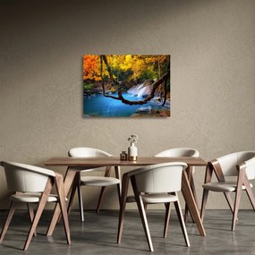 Tablou pe sticlă - Cascade din Asia (70x50 cm)