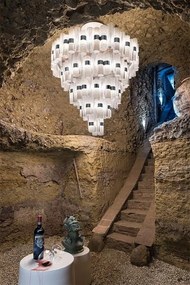 Lustra LED Art Deco de dimensiuni mari, realizata manual LA LOLLO 4XL White