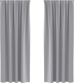 vidaXL Perdele Opaque cu Inel 2 pcs Gri deschis 260 x 140 cm Poliester