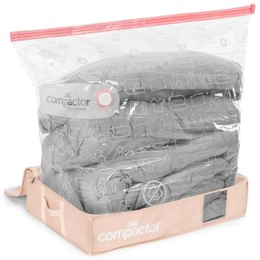 Cutii de depozitare sub pat 3 buc. din plastic cu vacuum 65x45x15,5 cm Pink Edition – Compactor