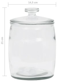 Borcane din sticla depozitare, capac, 2 buc., 2000 ml 2, 2000 ml
