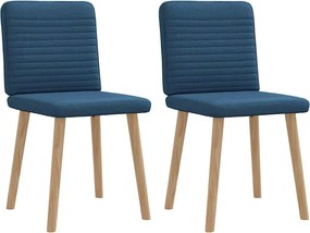 vidaXL Scaune de bucătărie, 2 buc., albastru, textil