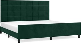 vidaXL Cadru de pat fără saltea, verde închis, 200x200 cm, catifea