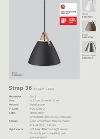 Pendul design nordic STRAP 36 bej 84343009 DFTP