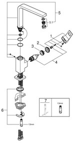 GROHE 31255000 - Baterie pentru chiuvetă EUROCUBE, crom lucios