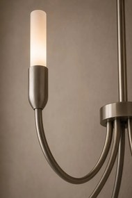 Candelabru cu 5 brate AUGUSTINE nickel/alb