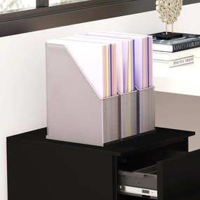 Vinsetto Container cu role și sertare, Negru, 3 sertare, blocabil, mobil, 37 cm x 43,5 cm x 60 cm | Aosom Romania