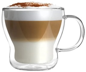Căni 2 buc. pentru cappuccino/cu perete dublu din sticlă 370 ml Bolla – Vialli Design