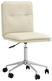 vidaXL Scaun de bucătărie, crem, piele ecologică
