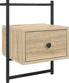 vidaXL Noptieră de perete, stejar sonoma, 35x30x51 cm, lemn prelucrat