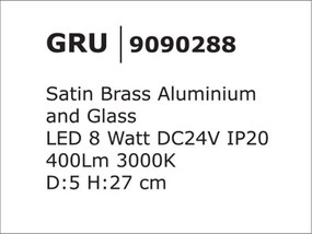 Accesoriu, Corp de iluminat pentru sistemul magnetic PUZZLE si GRAMMI, Gru alama satinata