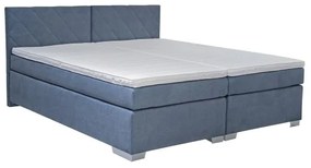 Pat tapițat IDA cu saltea, 90 x 200 cm, albastru