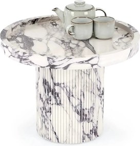 Masuta cafea AMARETTO, efect de marmura alb, 60x46 cm